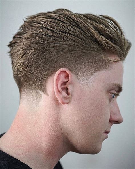 long hair fade on side